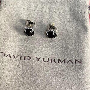 David Yurman Petite Chatelaine? Stud Earrings in Sterling Silver with Black Onyx